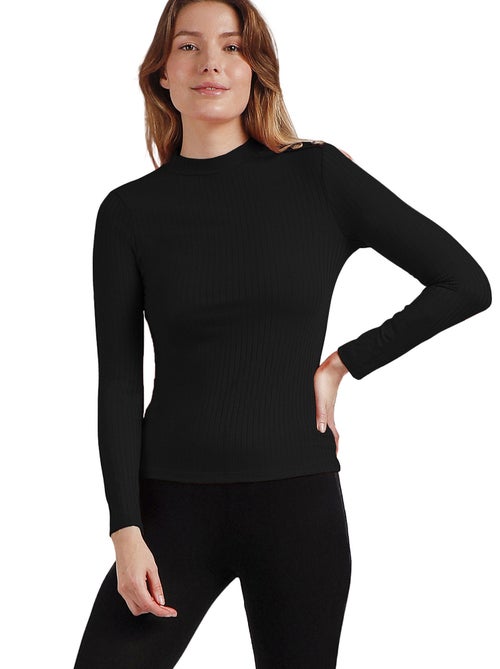 Top manches longues col montant Perkins - Kiabi