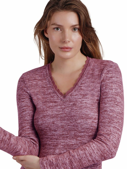 Top manches longues col V Puntilla - Kiabi