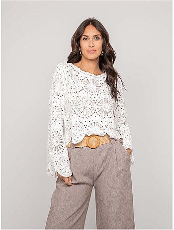 Top manches longues dentelle FINARA