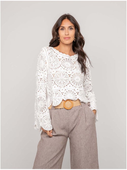 Top manches longues dentelle FINARA - Kiabi