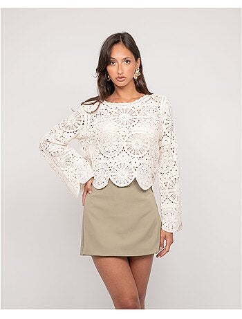 Top manches longues dentelle FINARA