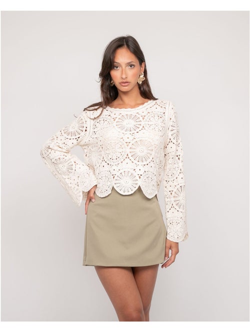 Top manches longues dentelle FINARA - Kiabi