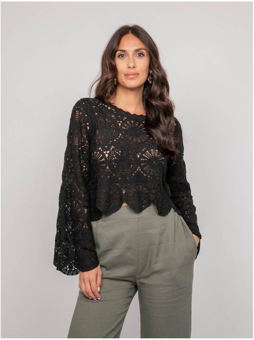 Top manches longues dentelle FINARA - Kiabi