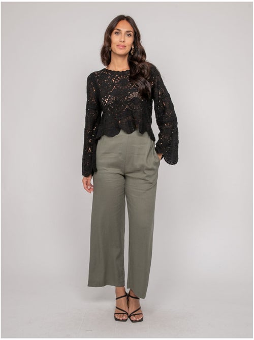 Top manches longues dentelle FINARA - Kiabi