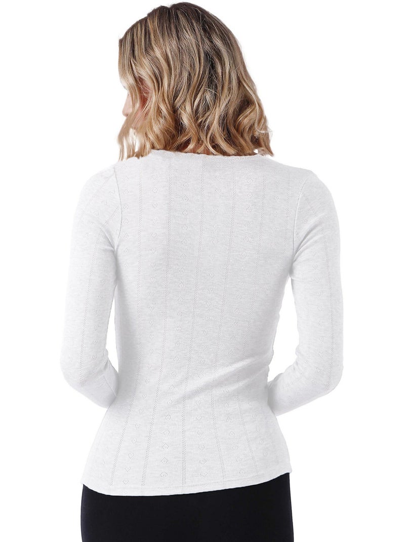 Top manches longues Desagujado Blanc - Kiabi
