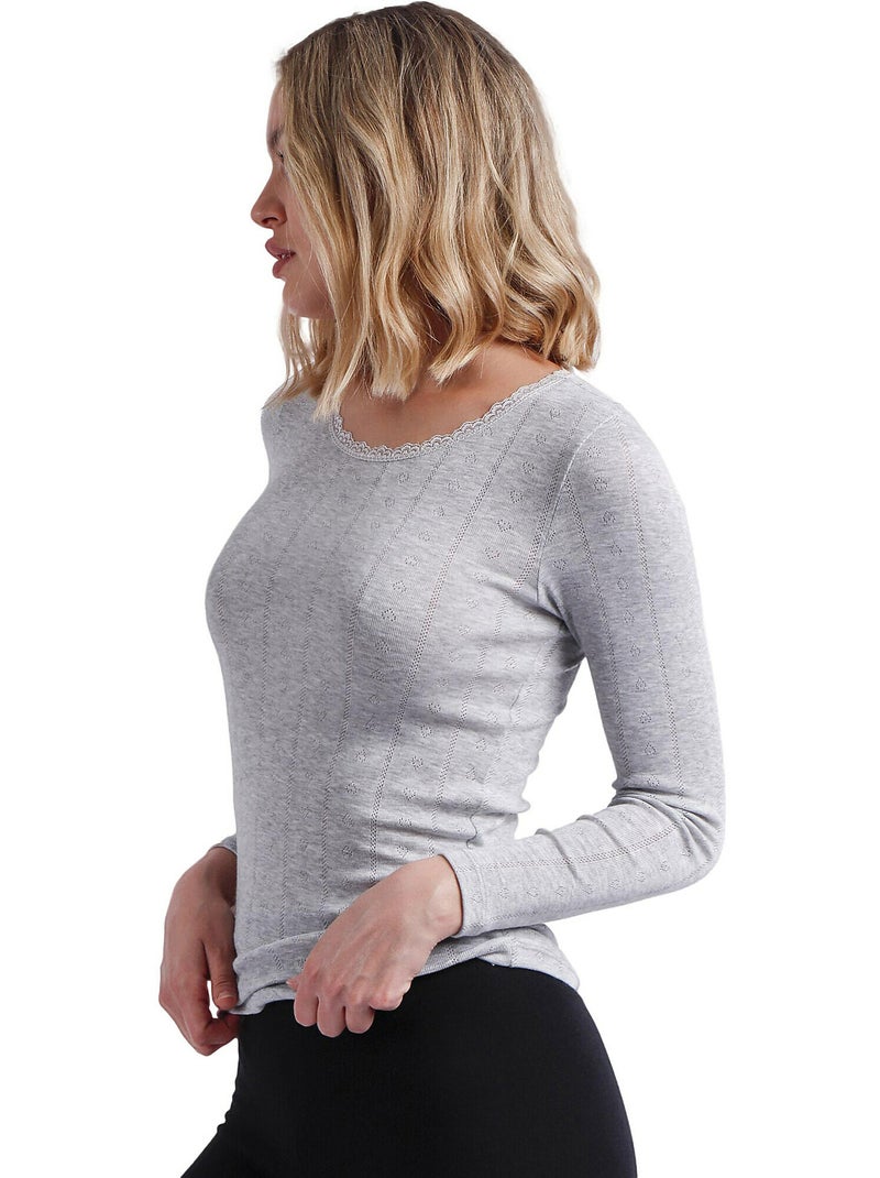 Top manches longues Desagujado Gris - Kiabi