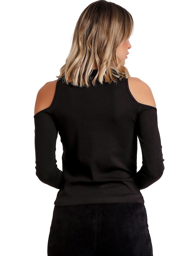 Top manches longues épaules nues Hombros Noir - Kiabi