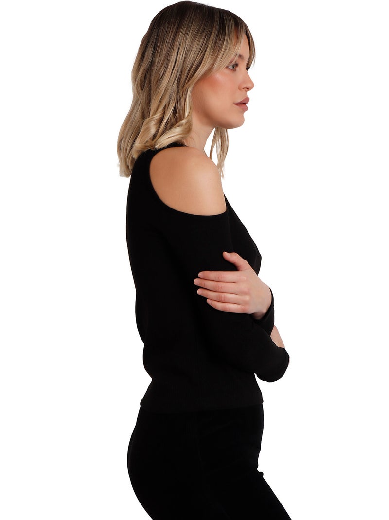 Top manches longues épaules nues Hombros Noir - Kiabi