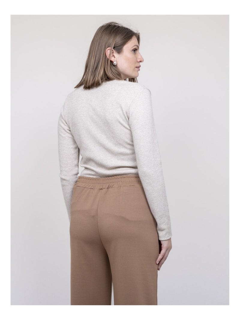 Top manches longues FALVY Beige - Kiabi