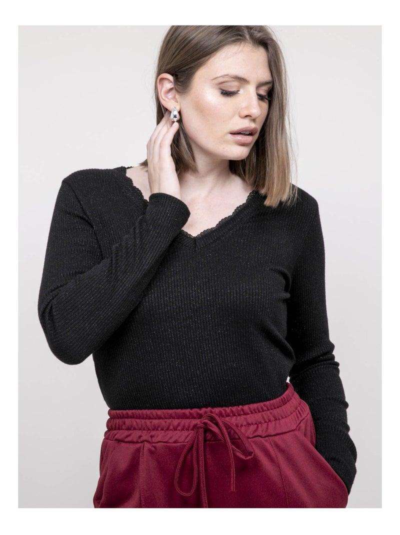 Top manches longues FALVY Noir - Kiabi