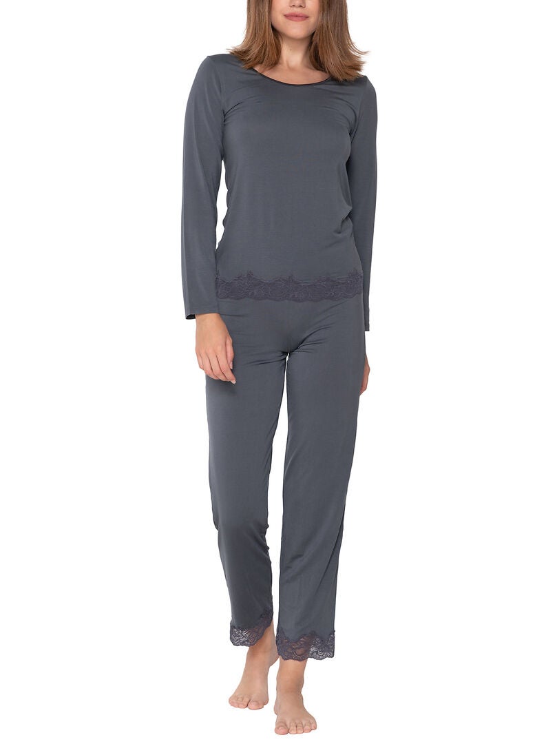 Apricot STRIPE SOFT TOUCH - T-shirt à manches longues - black/noir