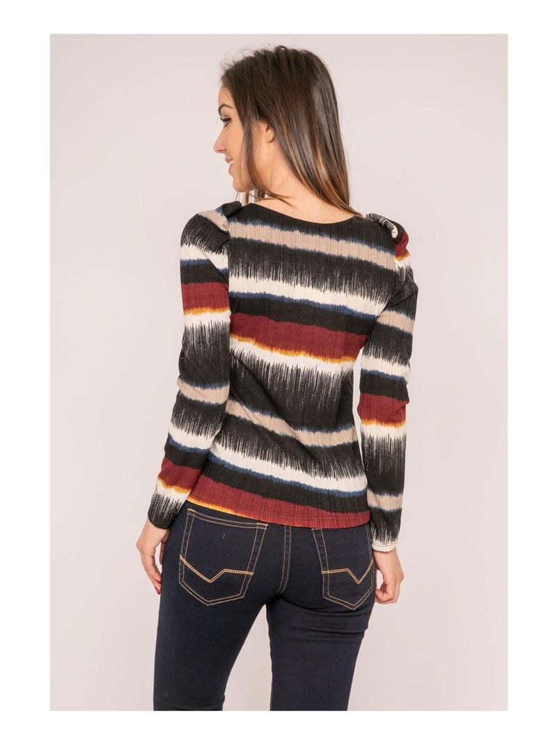 Top manches longues motifs FILLO Noir - Kiabi
