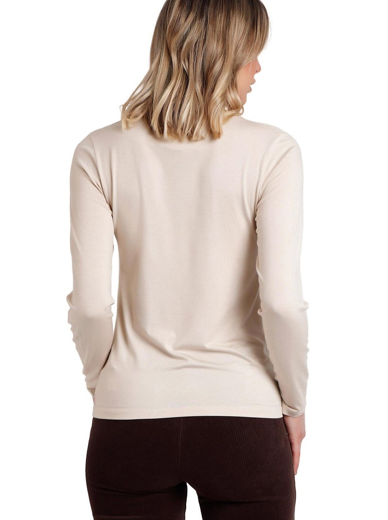 Top manches longues Pico Raso Ecru - Kiabi
