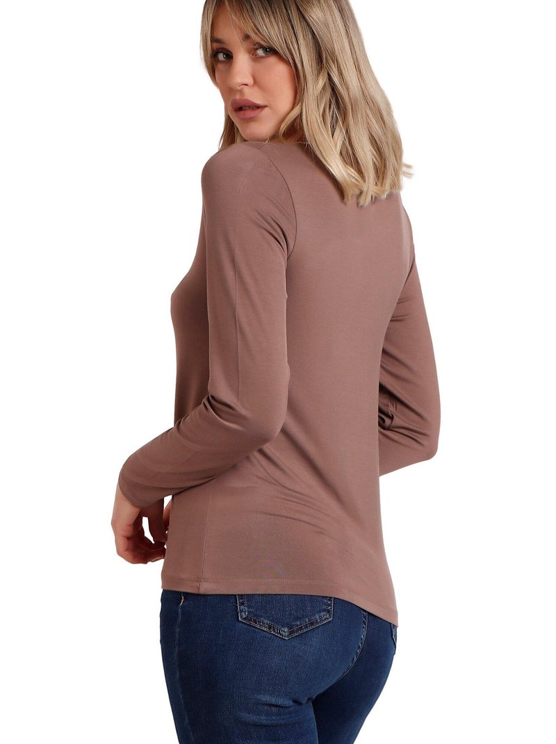 Top manches longues Pico Raso Marron - Kiabi