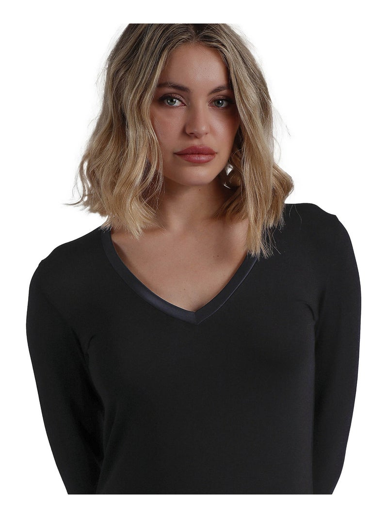 Top manches longues Pico Raso Noir - Kiabi