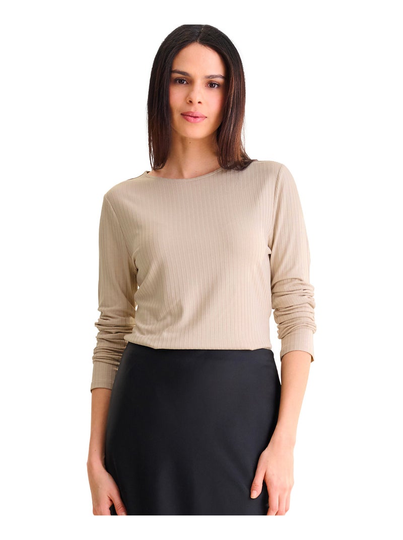 Top manches longues REMI Beige - Kiabi