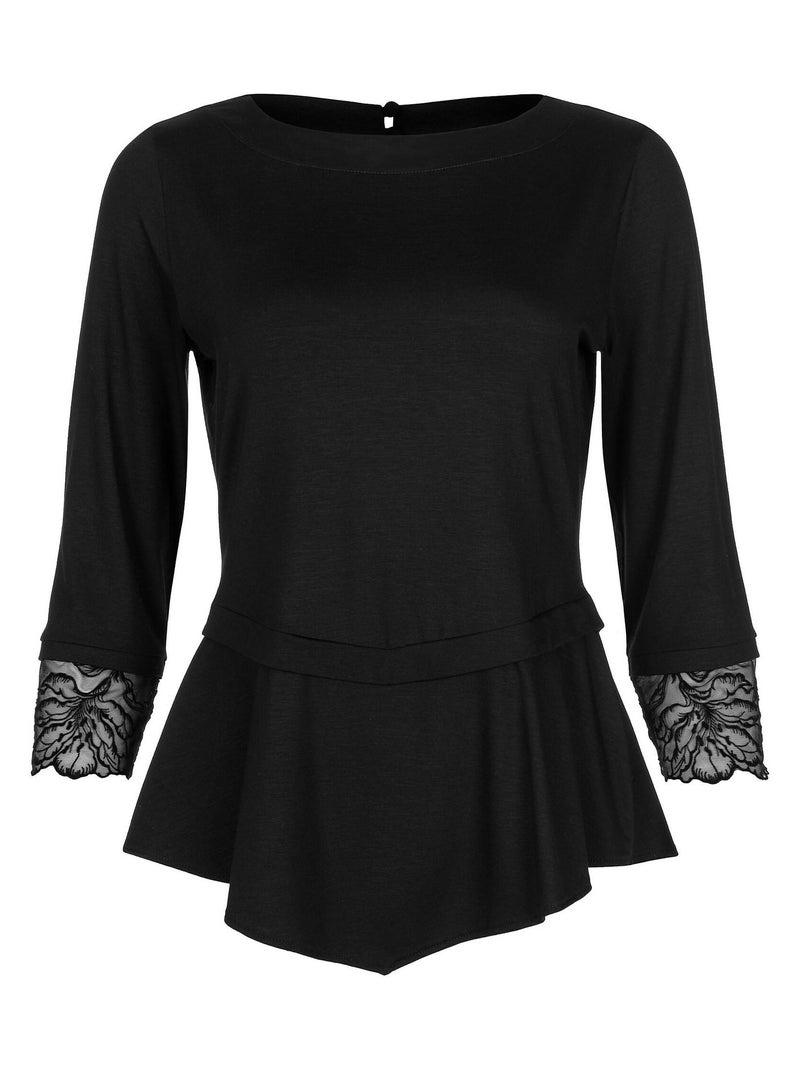 Top manches trois-quarts Impressive noir Noir - Kiabi