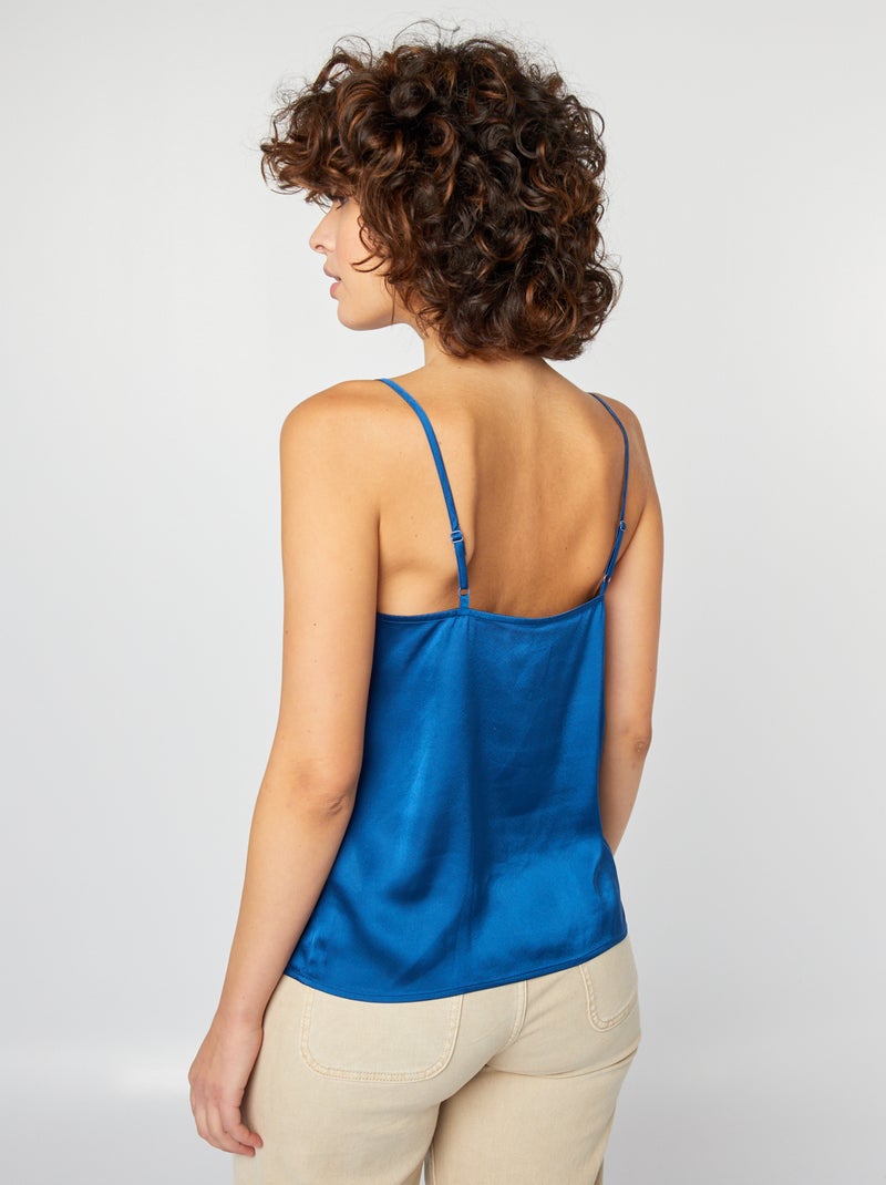 Top matière satinée Bleu - Kiabi