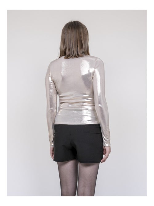 Top métallisé manches longues FLEURA - Kiabi