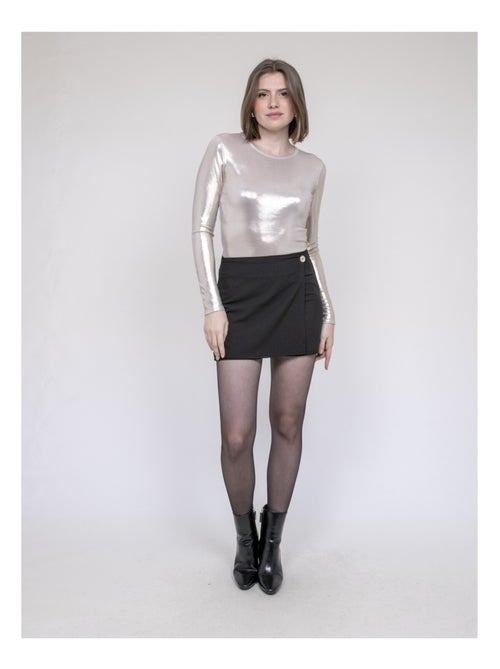 Top métallisé manches longues FLEURA - Kiabi