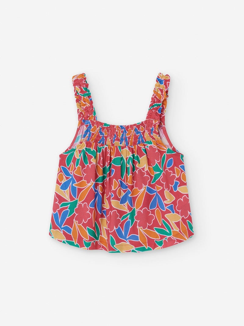 Top Motif Floral Rose foncé - Kiabi