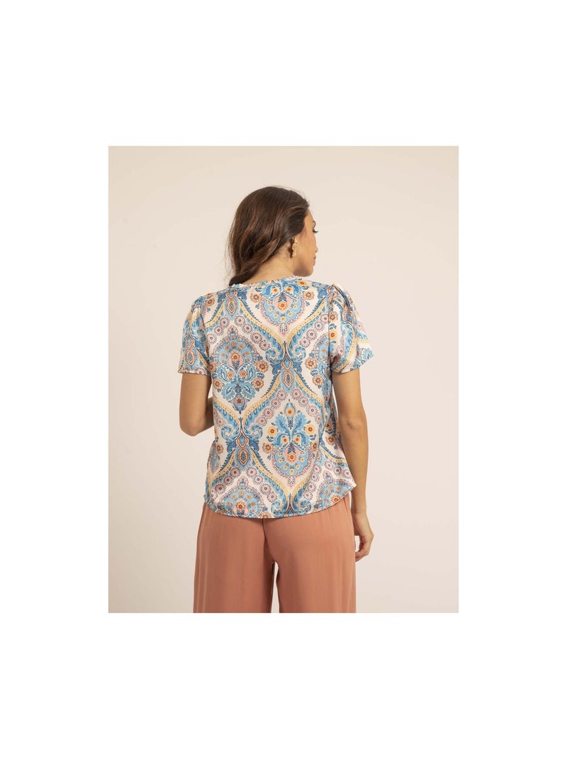 Top motifs FEZINE Bleu - Kiabi