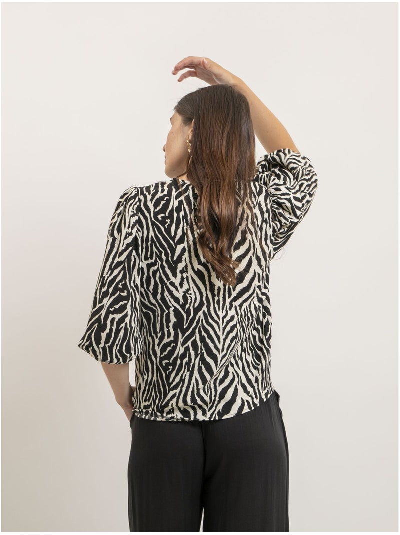 Top motifs zèbre FITINA Noir - Kiabi