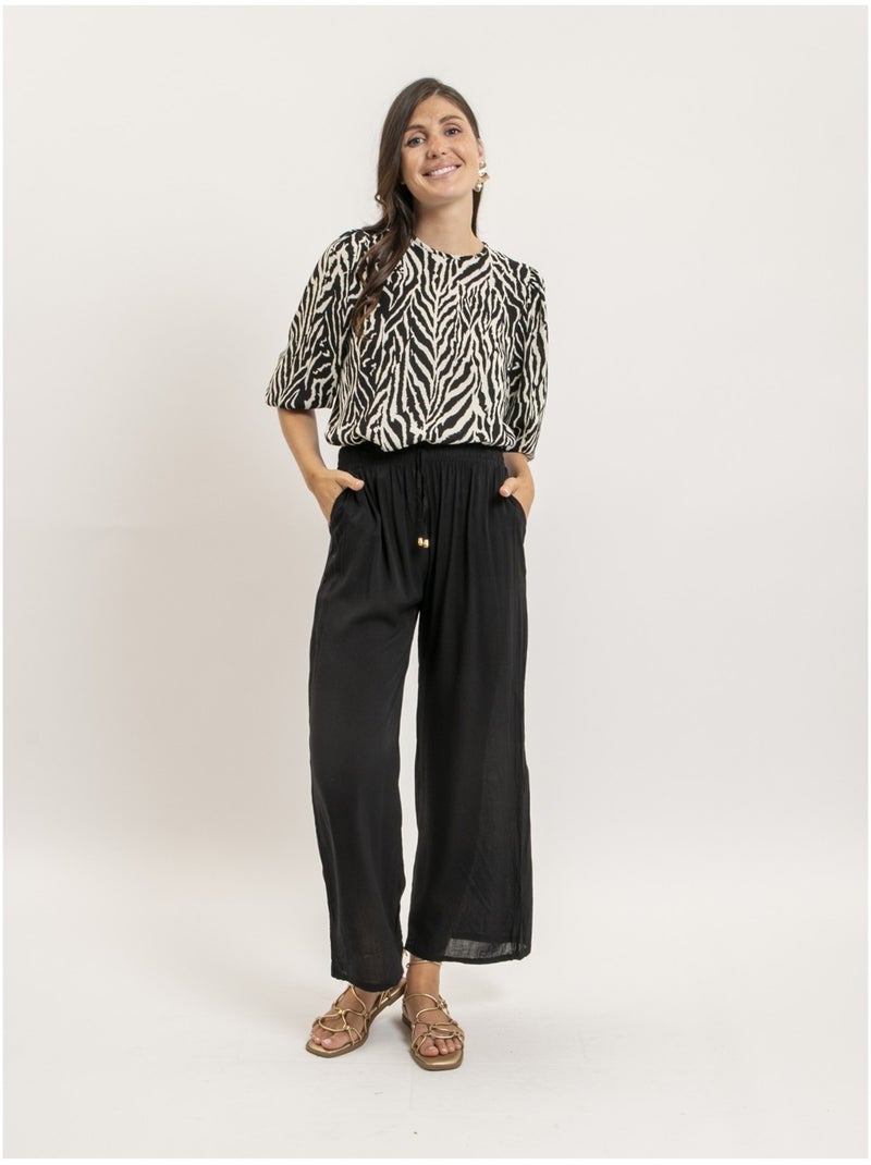 Top motifs zèbre FITINA Noir - Kiabi