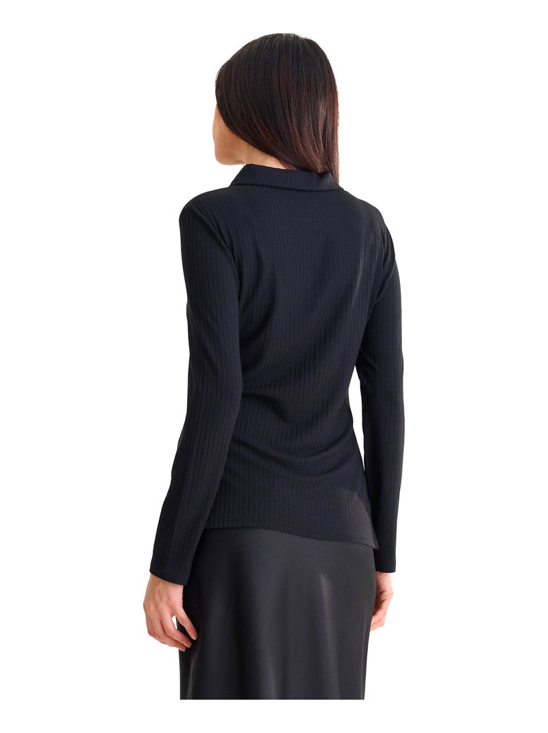 Top polo manches longues REMI Noir - Kiabi