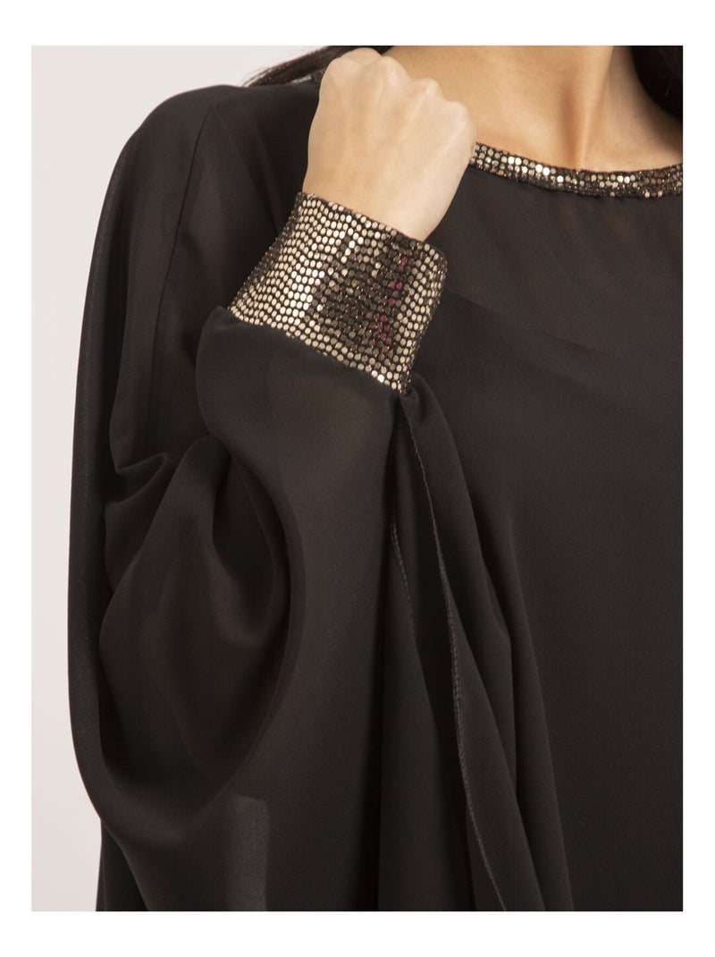 Top poncho voile FANTIA Noir - Kiabi