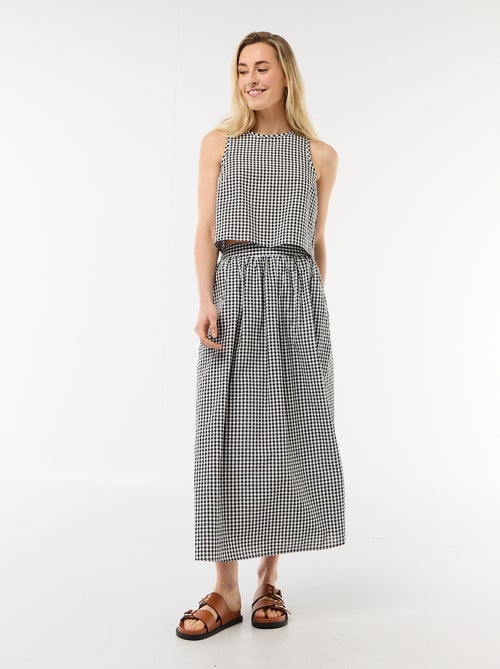 Top sans manches à motif Vichy - Kiabi