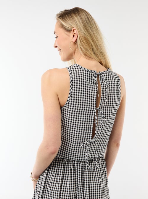 Top sans manches à motif Vichy - Kiabi