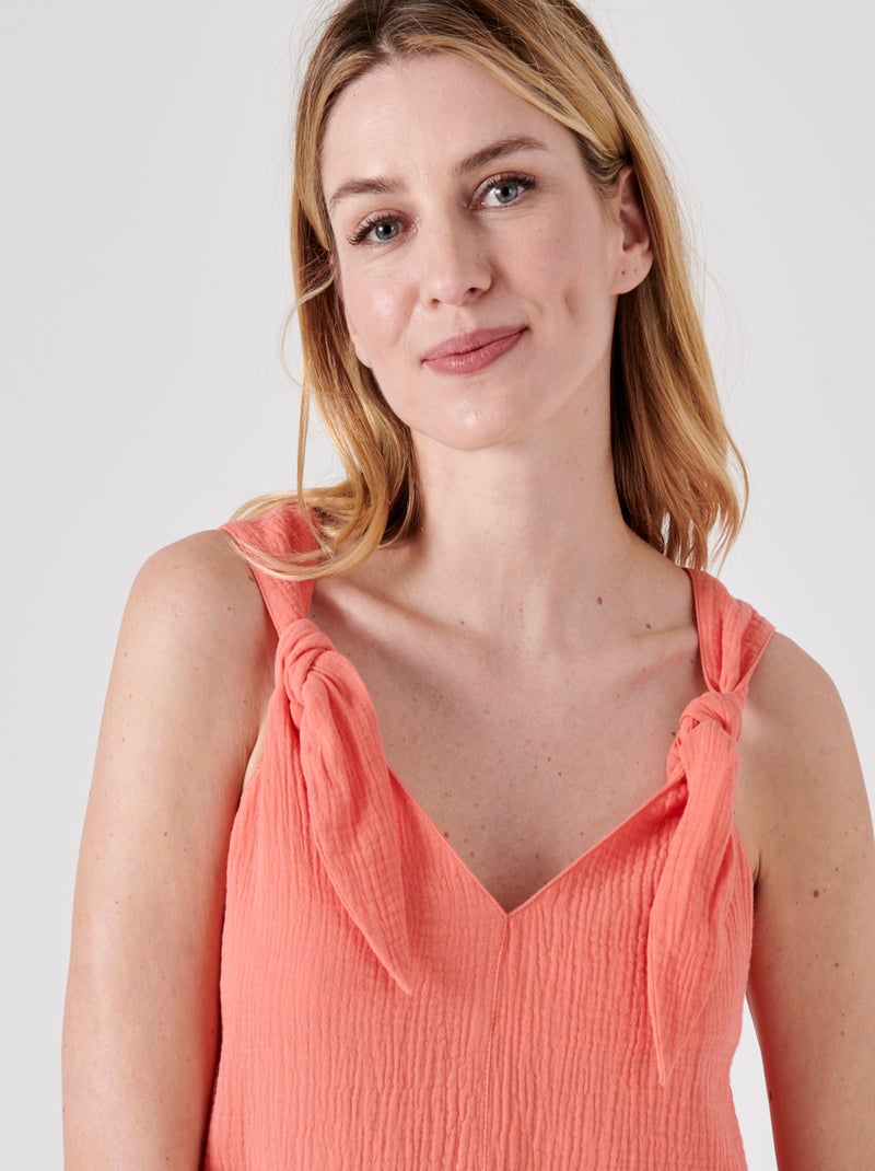Débardeur Magellan Femme – Corail – Taille L – Sans Manches – Pêche