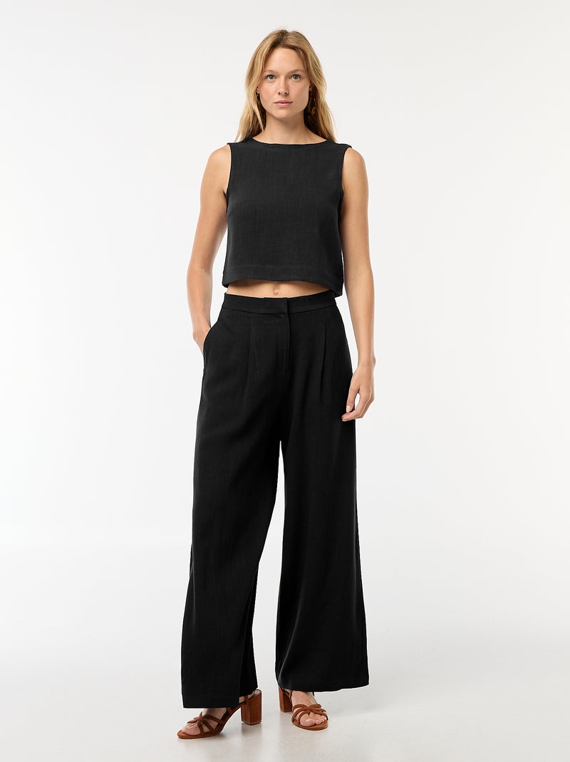 Top sans manches à nouer dans le dos Noir - Kiabi