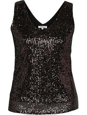 Top sans manches à paillettes PAPRIKA