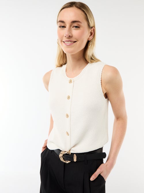 Top sans manches avec boutons dorés - Kiabi