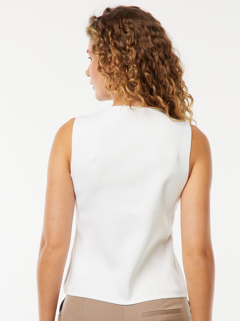 Top sans manches avec boutons dorés Blanc - Kiabi