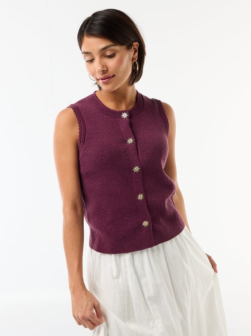 Top sans manches avec boutons dorés - Kiabi