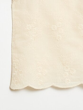 Top sans manches avec broderie all over