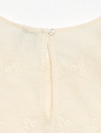 Top sans manches avec broderie all over