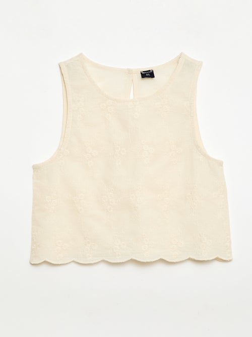 Top sans manches avec broderie all over - Kiabi