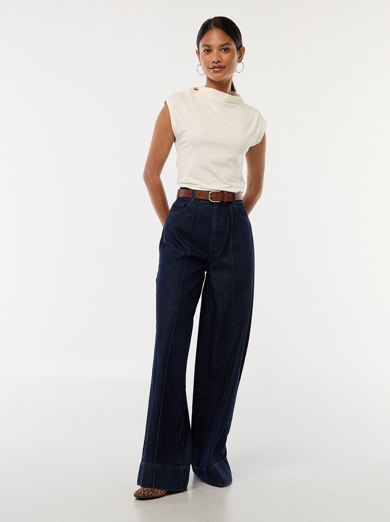 Top sans manches avec col montant Blanc - Kiabi