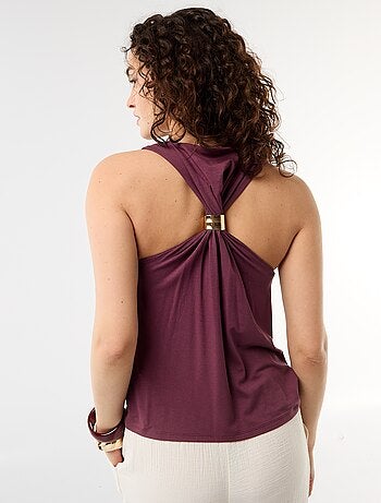 Top sans manches avec encolure drapée