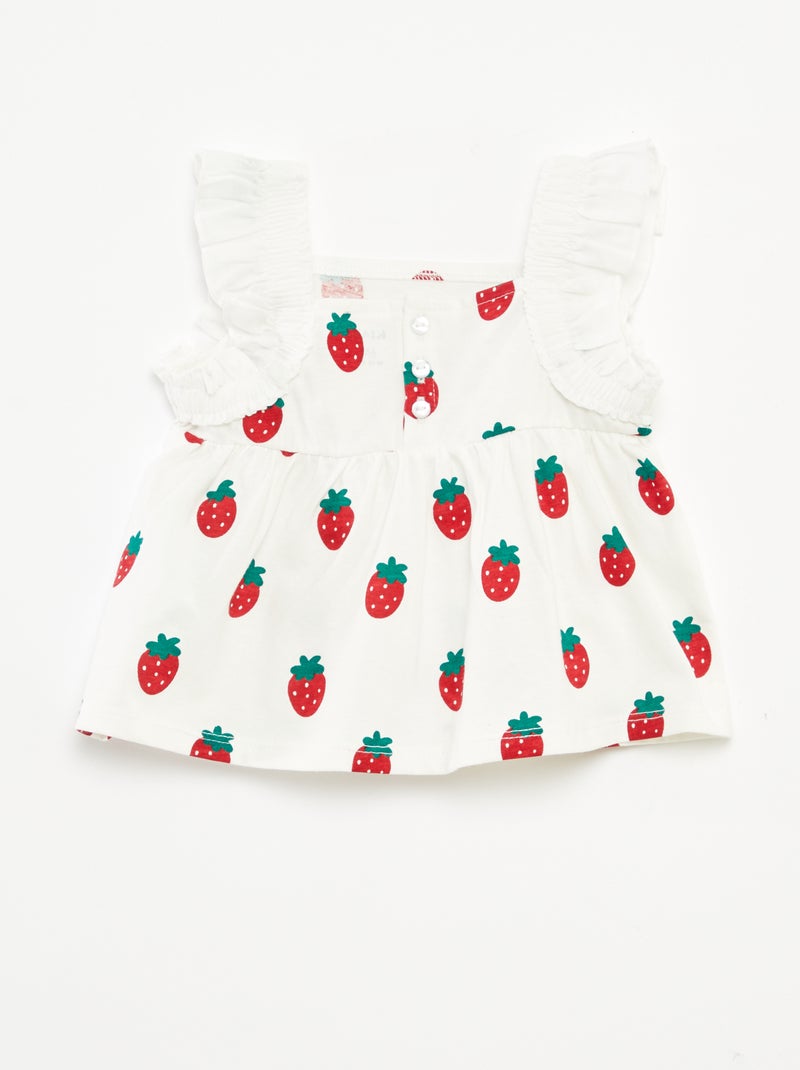 Top sans manches avec volants BLANC - Kiabi