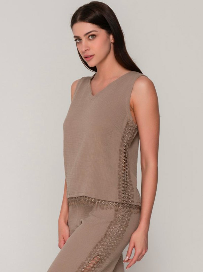 Top sans manches Bliss Marron - Kiabi