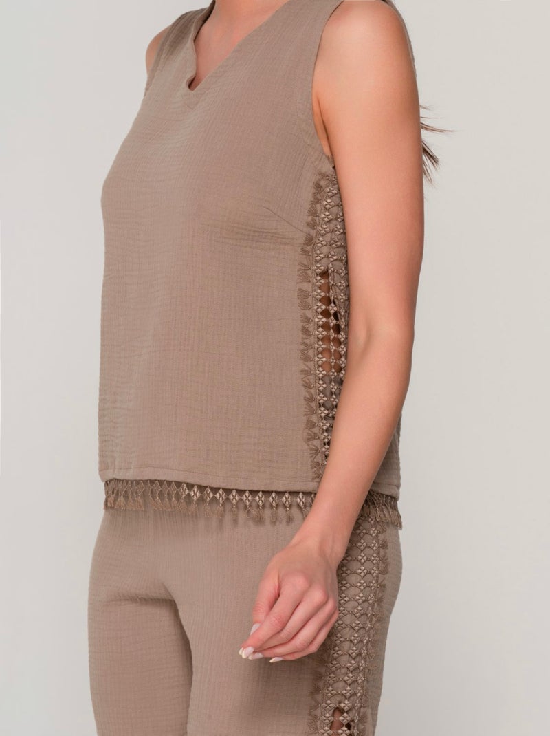 Top sans manches Bliss Marron - Kiabi