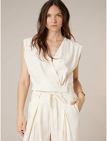 Top sans manches cache-coeur uni 'Deeluxe'