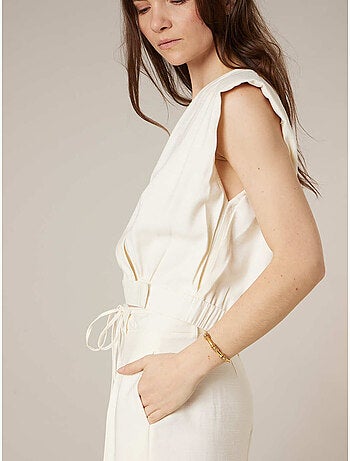 Top sans manches cache-coeur uni 'Deeluxe'