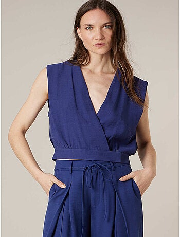 Top sans manches cache-coeur uni 'Deeluxe'