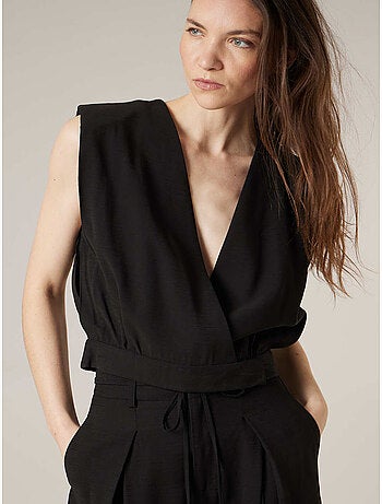 Top sans manches cache-coeur uni 'Deeluxe'